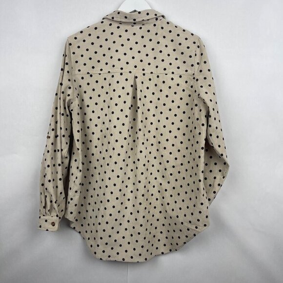 Love Potion Polka Dot Corduroy Long Sleeve Button Up Size Large - Picture 8 of 12